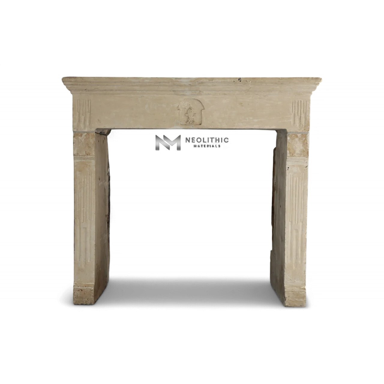 Mediterranean Limestone Fireplace Mantel - Image 1